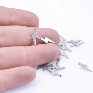 Rainbow stainless steel lightning bolt charms for DIY jewelry making pendants