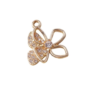Elegante gouden holle vlinder hanger met strass-steentjes voor DIY sieraden maken