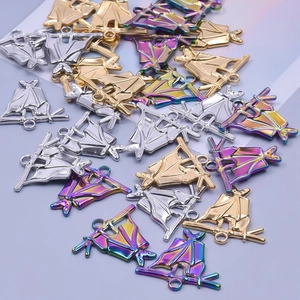 Colgantes de murciélago en oro, plata y arcoíris para la creación de collares de joyería DIY