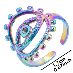 Detail showing the adjustable opening and 1.7cm inner diameter of the evil eye ring