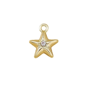 Exquisite gold star pendant with center zircon for DIY necklace and bracelet jewelry making