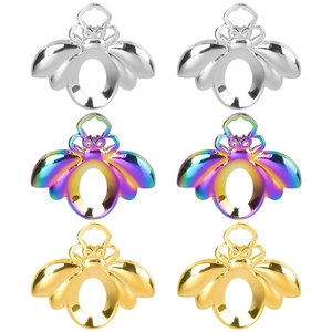 Pendentif Abeille en Acier Inoxydable Fabrication de Bijoux Accessoire DIY Charme d'Animal Creux pour Collier Femme