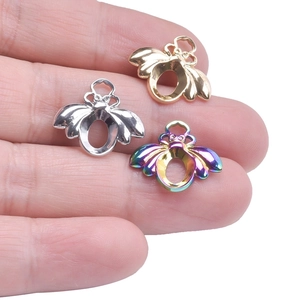 Pendentifs abeilles en acier inoxydable doré, argenté et arc-en-ciel pour bijoux