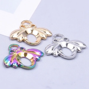 Pendentifs abeille en acier inoxydable poli or, argent et iridescent pour bijoux DIY créatifs