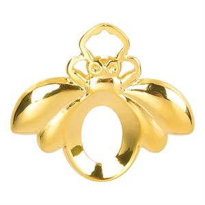 Pendentif abeille en acier inoxydable plaqué or 18k poli avec centre évidé pour bijoux