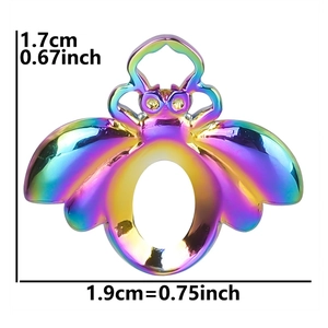 Pendentif abeille en acier inoxydable arc-en-ciel mesurant 1,7 cm sur 1,9 cm