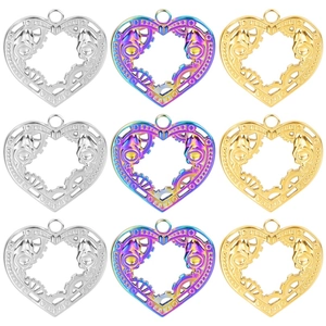Edelstahl Steampunk Herz Anhänger Halskette Mit Mechanischem Zahnrad Hohles Design Gold Silber Irisierend Damen Schmuck