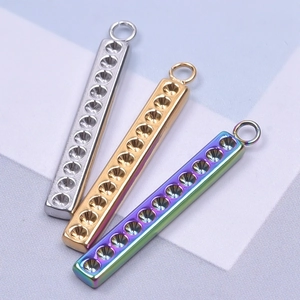 Minimalist 18k gold plated rectangular pendant charms for DIY jewelry making