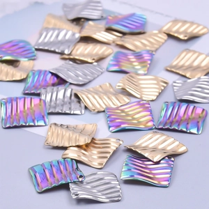 Pendentifs losanges en acier inoxydable plaqué or 18 carats pour création bijoux DIY