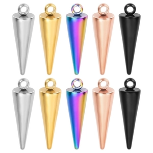 Stainless Steel Cone Pendants DIY Jewelry Making Supplies 201 Stainless Steel Spike Charms Punk Industrial Style Pendants