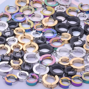 Pendientes de aro de acero inoxidable con pequeños ojales para colgantes de joyería DIY