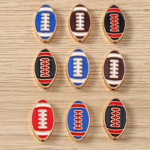 Alloy Enamel Rugby Football Charms Pendants For DIY Jewelry Making Bracelet Necklace Sports Theme Accessories Decorative Pendants