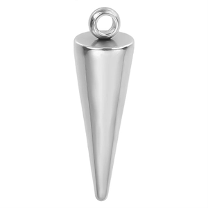 Minimalist stainless steel cone pendant with high polished mirror finish for DIY jewelry
