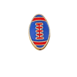 Enamel American football pendant in red and blue alloy for DIY jewelry sports crafts