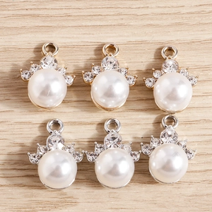 Pendentifs de Künstliche Perles Couronne de Luxe en Alliage Strass pour la Fabrication de Bijoux DIY Collier Pendentif Uniquement