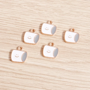 Lot de 5 pendentifs minimalistes en émail avec sourire pour création de bijoux DIY