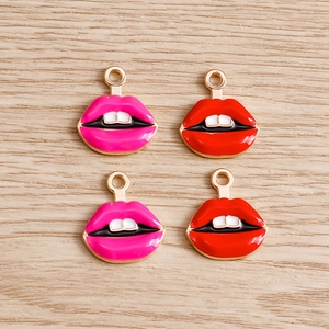 Pendentifs DIY en Alliage Émail Lèvres Rouges Sexy Charms Lèvres Mode pour Colliers Boucles d'Oreilles Accessoires Bijoux
