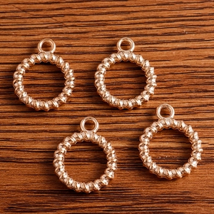 Simple Alloy Twisted Hoop Pendant For DIY Jewelry Making High-end Geometric Round Ring Hanging Accessories For Women