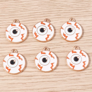 Charmes de Bulbe Oculaire en Alliage d'Émail pour Halloween Pendentifs d'Oeil Injecté de Sang pour la Fabrication de Bijoux DIY