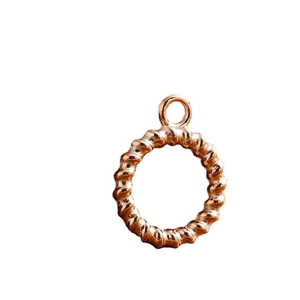 Minimalist twisted rope round alloy pendants in rose gold finish for jewelry making DIY