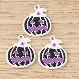 Lot de trois breloques citrouilles d'Halloween en alliage pour création de bijoux DIY
