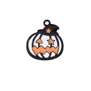 Pendentif citrouille d'Halloween avec chapeau de sorcier pour bijoux DIY et porte-clés