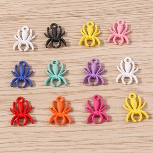Colorful spider alloy charms in 10 assorted colors for DIY jewelry and necklaces