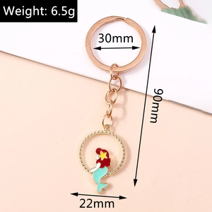Dettaglio del portachiavi sirena con lunghezza 90mm e peso 6,5g in finitura oro rosa