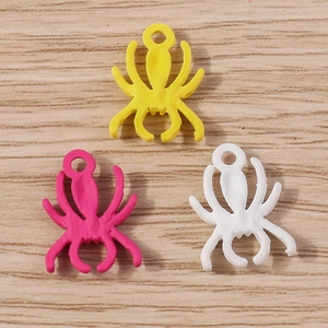 Colorful spider alloy pendants in yellow, pink and white for DIY creative jewelry making