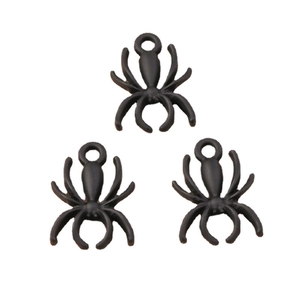 Pack of black spider pendants in matte finish for creative DIY jewelry making