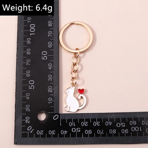 Détail du porte-clés chat avec affichage du poids de 6.4g et dimensions de 30mm