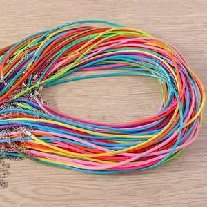 Colorful waxed cord necklace set with lobster clasps and extension chains for DIY jewelry