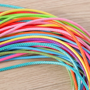 Set of ten colorful waxed cord necklaces with lobster clasps for DIY jewelry making