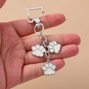 Simpatico Portachiavi con Zampa di Gatto in Lega di Zinco Smaltato Ciondolo per Borsa Impronta per Donna Studente Regalo Decorazione Quotidiana