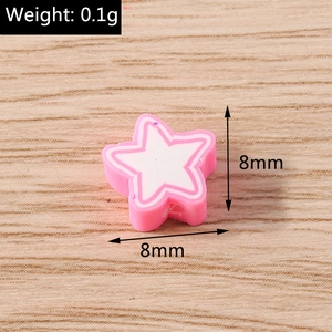 Makro-Detail einer 8mm pink-weißen sternförmigen DIY-Perle für Schmuckherstellung