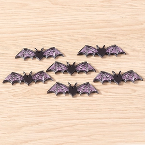 Halloween black and purple bat resin charms for DIY jewelry and manual crafting