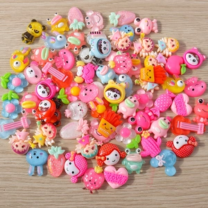 Set aus 15 DIY-Resin-Anhängern mit Zeichentrick-Pandas, Früchten und Snacks für Bastelarbeiten