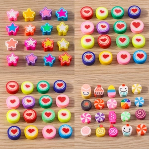Bunte Cartoon Polymerton Perlen Stern Herz Essen Formen DIY Schmuckherstellung Armband Halskette Handgefertigte Spacer Perlen