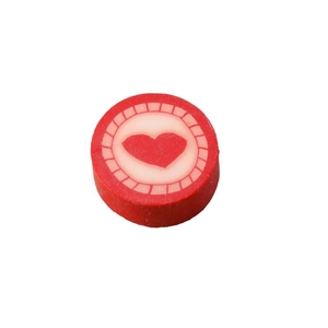 Rote Herzperlen aus Fimo mit rosa Mustern für die DIY-Schmuckherstellung von Hand