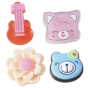 Set aus Cartoon-Harzanhängern mit Tieren, Blumen und Gitarren für DIY-Schmuckbasteln
