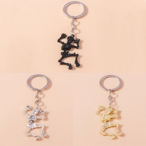 Fashion Halloween Skeleton Skull Keychain Alloy Moving Human Body Frame Keychain For Backpack Handbag Pendant Jewelry