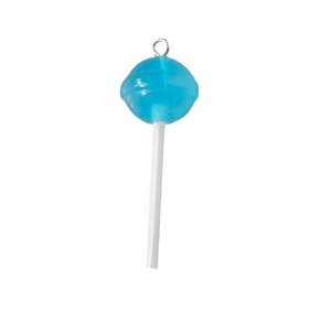 Ciondoli lecca-lecca in resina blu traslucida con anelli in argento per gioielli fai da te