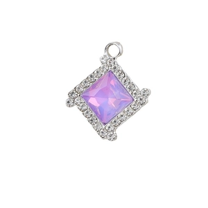 Ciondolo geometrico con strass e pietra lavanda per creazione di gioielli fai da te