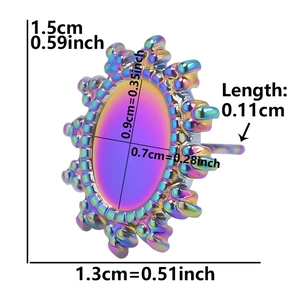 Guide détaillé des dimensions pour le clou d'oreille arc-en-ciel en acier