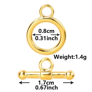 18K gold plated stainless steel OT toggle clasp for DIY necklace jewelry making