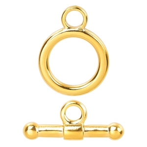 Minimalist 18k gold plated 304 stainless steel OT toggle clasp for DIY jewelry making