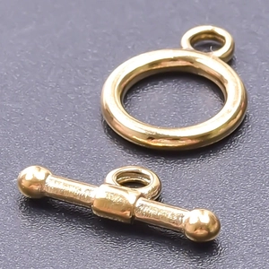 Polished 18k gold plated 304 stainless steel OT toggle clasp for DIY jewelry making