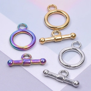 Polished 304 stainless steel OT toggle clasp set in gold, silver and rainbow plating