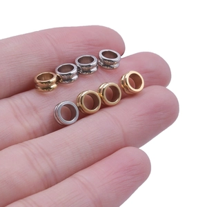 304 Edelstahl Perlen in Gold und Silber mit großen Löchern für DIY Halsketten Schmuck