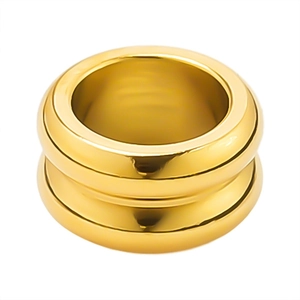 Polierter 18k vergoldeter 304 Edelstahl Ring im Chunky-Bombe-Stil mit glatter Oberfläche